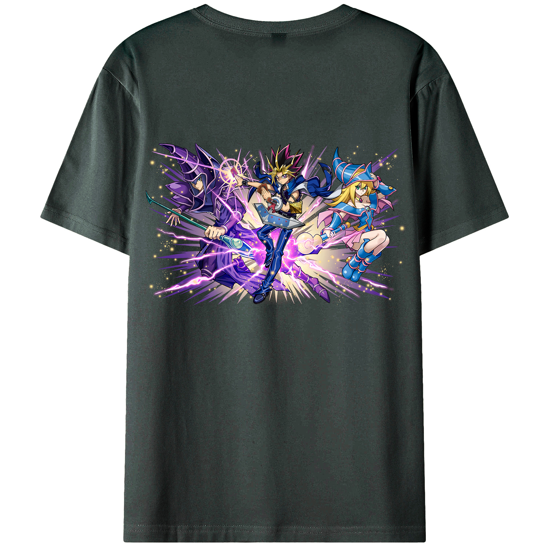 （画像用） 遊☆戯☆王 Yu-Gi-Oh! 綿100％ メンズ半袖Tシャツ（バックプリント） 通気性